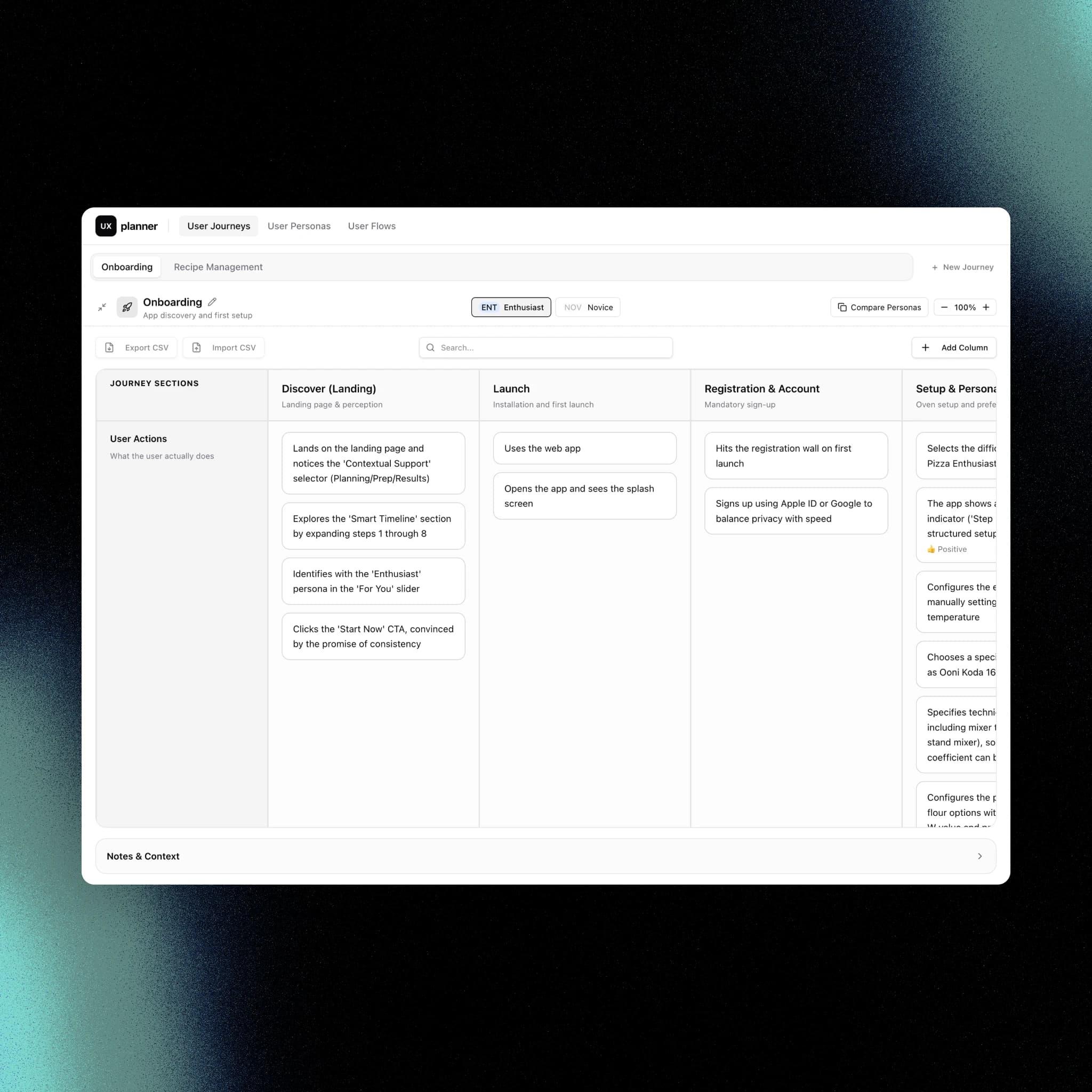 UX Planner preview