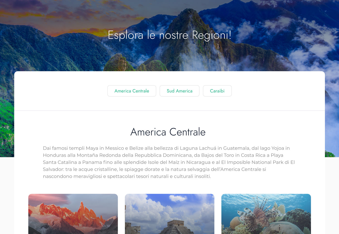 Tour 2000 regions navigation